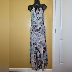 NWT IRO Paris 100% Cotton Mauge Black Multicolor Midi Dress sz 36